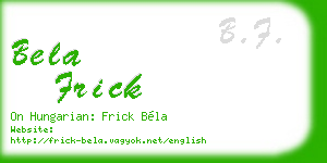 bela frick business card